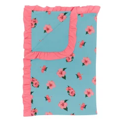 Ruffle Toddler Blanket in Hibiscus 0.5