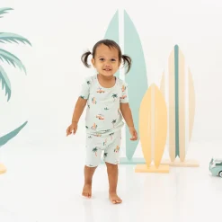 Short Sleeve Pajamas in Dew Surf