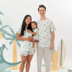 Short Sleeve Pajamas in Dew Surf