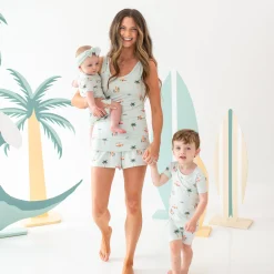 Short Sleeve Pajamas in Dew Surf