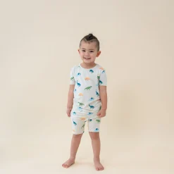 Short Sleeve Pajamas in Ecru Roar