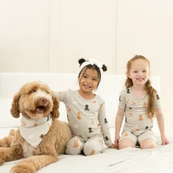 Short Sleeve Pajamas in Fluffy Dog