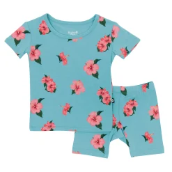 Short Sleeve Pajamas in Hibiscus