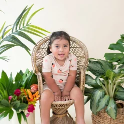 Short Sleeve Pajamas in Peach