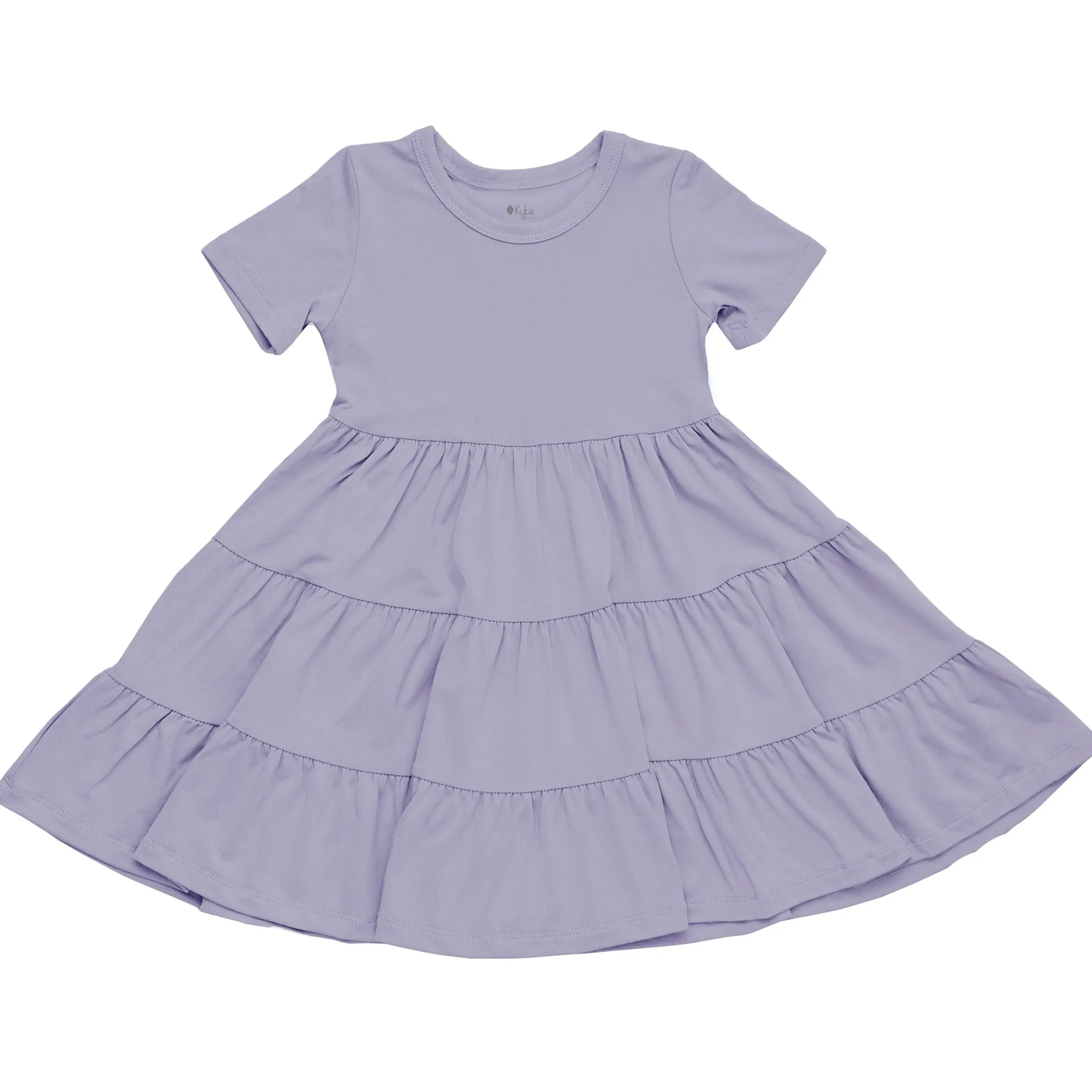 Short Sleeve Tiered Dress in Taro