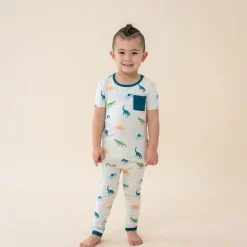 Short Sleeve with Pants Pajamas in Ecru Roar