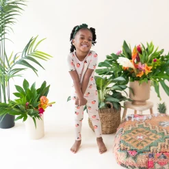 Short Sleeve with Pants Pajamas in Peach