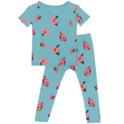 Short Sleeve with Pants Pajamas in Hibiscus