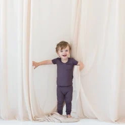 Short Sleeve with Pants Pajamas in Currant