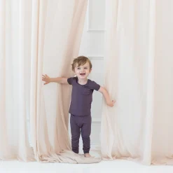 Short Sleeve with Pants Pajamas in Currant