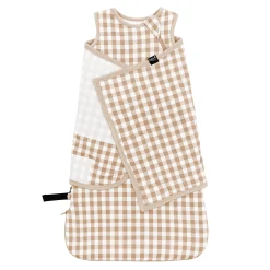 Sleep Bag Swaddler in Gingham Bisque 1.0