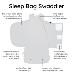 Sleep Bag Swaddler in Storm 1.0