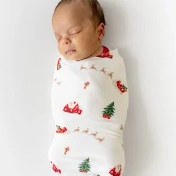 Swaddle Blanket in Santa Sleigh
