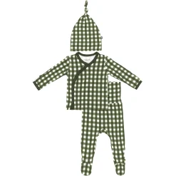 Take Me Home Set with Cap in Gingham Fir