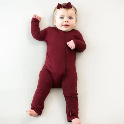 Tiny Nylon Bow in Burgundy