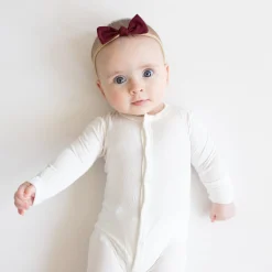 Tiny Nylon Bow in Burgundy