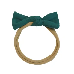 Tiny Nylon Bow in Emerald