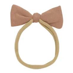 Tiny Nylon Bow in Latte