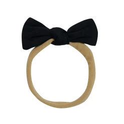 Tiny Nylon Bow in Midnight