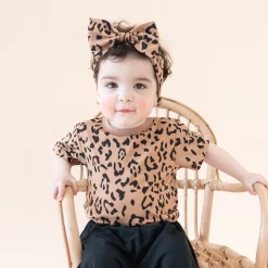 Toddler Basic Tee in Latte Leopard