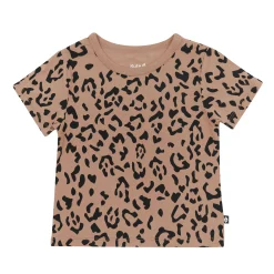 Toddler Basic Tee in Latte Leopard