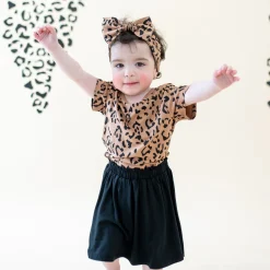 Toddler Basic Tee in Latte Leopard
