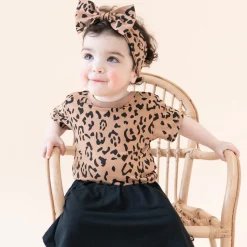 Toddler Basic Tee in Latte Leopard