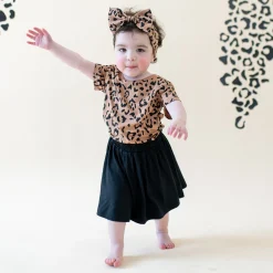 Toddler Basic Tee in Latte Leopard