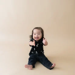 Toddler Crew Neck Tee in Small Midnight Magnolia