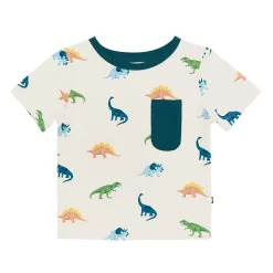 Toddler Crew Neck Tee in Ecru Roar
