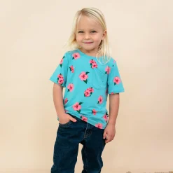 Toddler Crew Neck Tee in Hibiscus