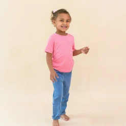 Toddler Crew Neck Tee in Guava