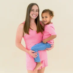 Toddler Crew Neck Tee in Guava