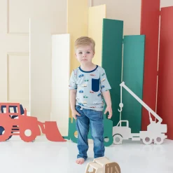 Toddler Crew Neck Tee in Construction