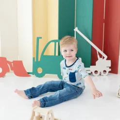 Toddler Crew Neck Tee in Construction