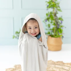 Toddler Hooded Bath Towel in Oat