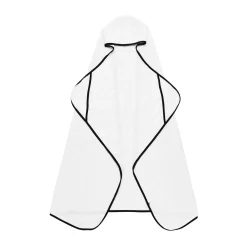 Toddler Hooded Bath Towel in Cloud with Midnight Trim