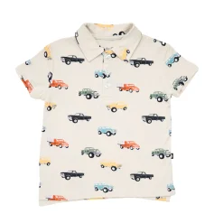 Toddler Short Sleeve Polo in Vintage Truck