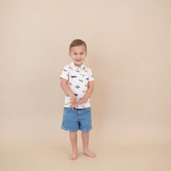 Toddler Short Sleeve Polo in Vintage Truck