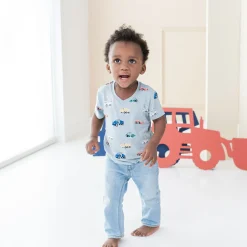 Toddler V-Neck Tee in Construction