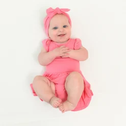 Twirl Bodysuit Dress in Guava