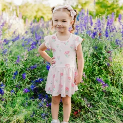 Twirl Bodysuit Dress in Sakura Peony