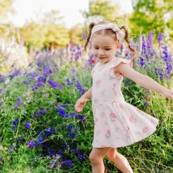 Twirl Bodysuit Dress in Sakura Peony