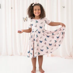 Twirl Dress in Blush Butterfly