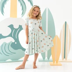 Twirl Dress in Dew Surf