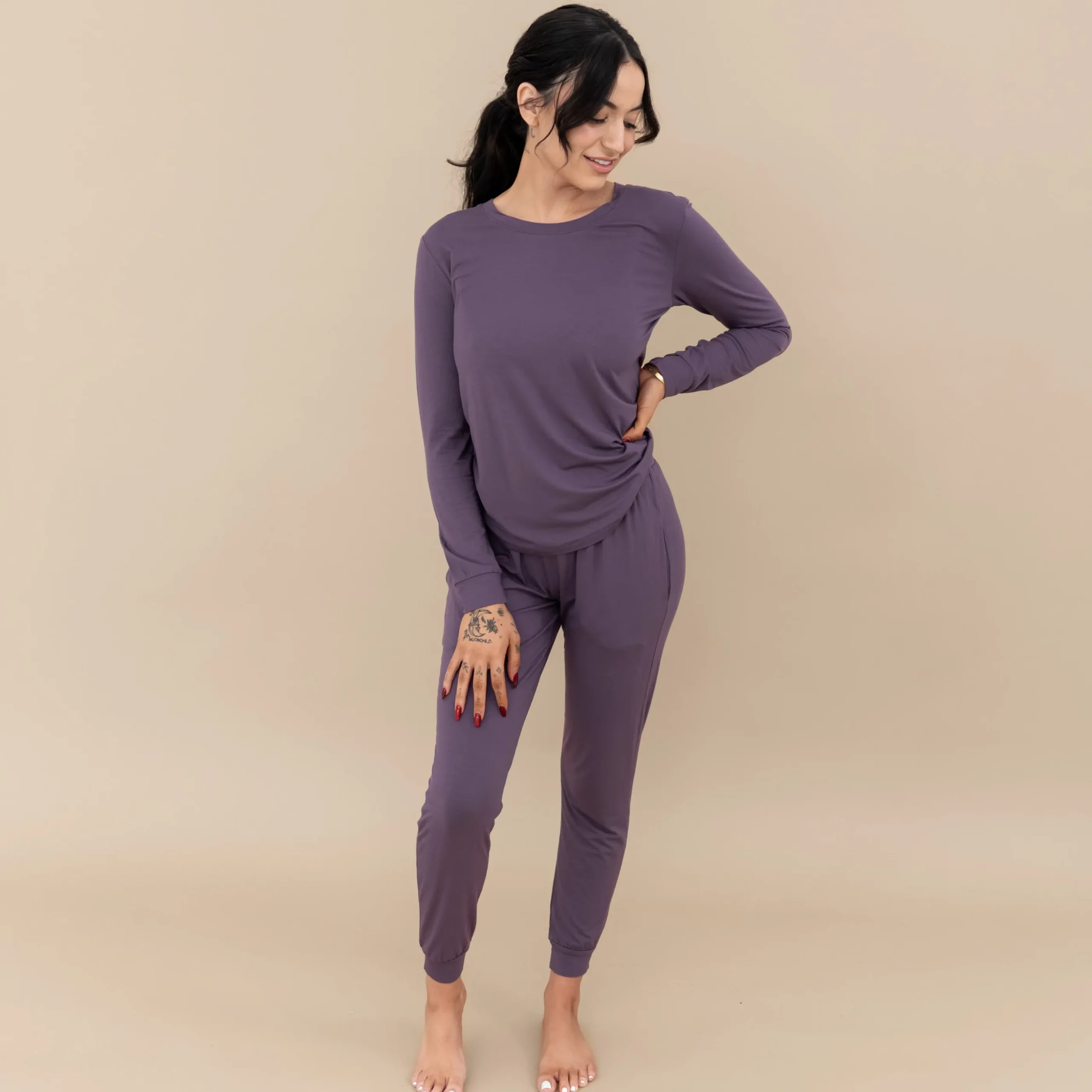 Women's Jogger Pajama Set in Currant