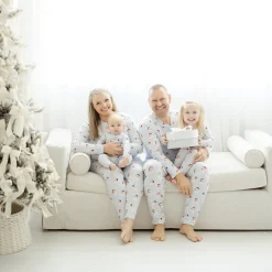 Women's Jogger Pajama Set in Vintage Santa