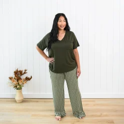 Women's Lounge Pants in Gingham Fir