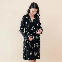 Women’s Lounge Robe in Big Midnight Magnolia