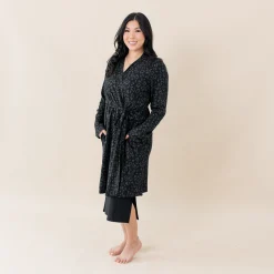 Women's Lounge Robe in Midnight Leopard